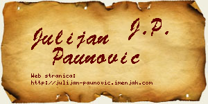 Julijan Paunović vizit kartica
